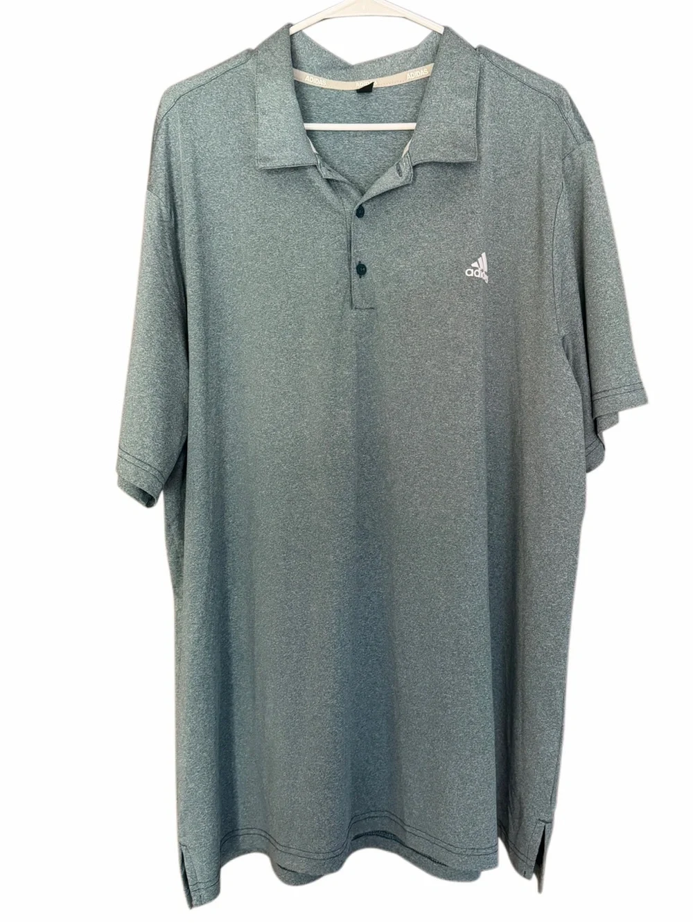 Adidas Golf Polo Shirt Men’s 2XL Blue Heather Performance Stretch Short Sleeve